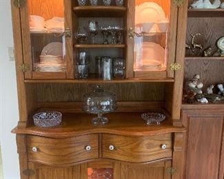 This oak hutch/cabinet is a partner to the hall tree in the previous photo.  