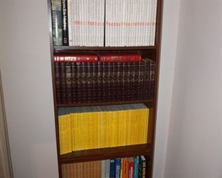 bookcase, magazines and books