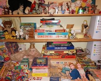 vintage games, dolls, toys