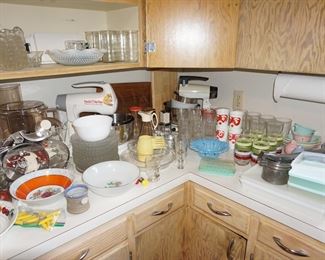 mixers, glassware