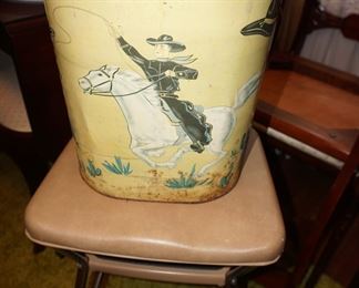vintage trash can