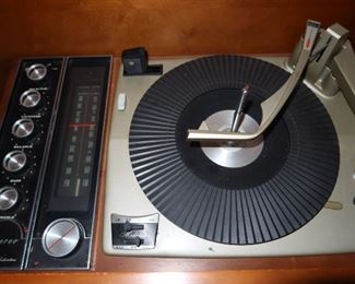 Stereo System in Cabinet 