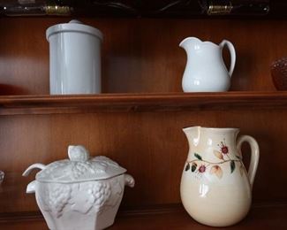 Milk Glass Tureen - Vintage Pitchers - Small Crock