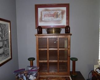 Wall Shelf - Brass Pot - wooden Spools