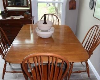 Vintage Hard Rock Maple Kitchen Table with 4 Chairs- Mint Condition 