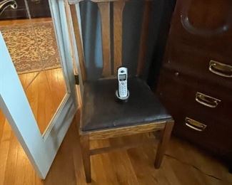 . . . oak T-back chair circa early 1900's