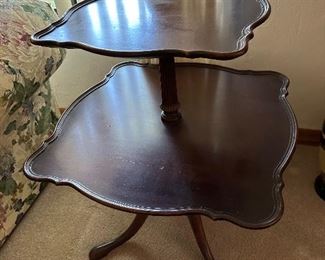 Antique 2-Tier Pie Table