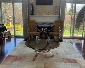 Area Rug,  8x11 , modern geometric area rug , mid century style coffee table