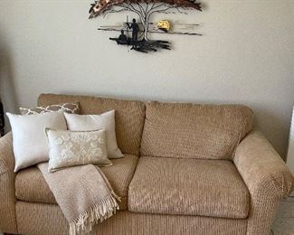 Sofa, Sleeper Sofa.  Jere,  Reproduction Brass wall decor