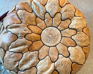 Vintage, Moroccan Leather Pouf