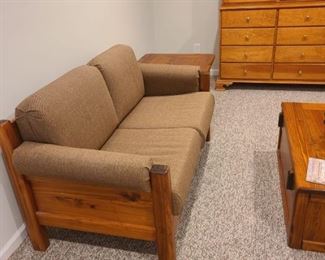 This End Up - Woods End Collection - Custom upholstery. 2 seaters x 2, custom cabinet, custom trunk coffee table