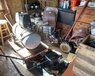 AIR COMPRESSOR AND GARDEN TILLER
