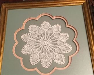 textiles and framed art