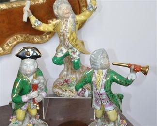 Vintage 9" Monkey Orchestra Porcelain Meissen Style Figurines, 5 Available. 