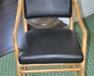 Close-Up of the McGuire Arm Chair.  Seat Cushion is Detachable.
