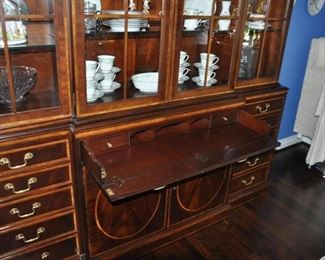Close-Up of Henredon China Cabinet, including the Rare Drop Down Center Desk