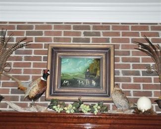 Office Mantel Filled with Great Home Decor!