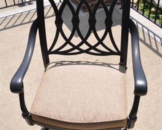 Montreal Collection Aluminum Swivel Arm Chair with Cushion