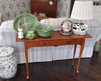 Lovely Decorative Items on the Bob Timberlake Collection by Lexington Furniture Sofa/Console Table.