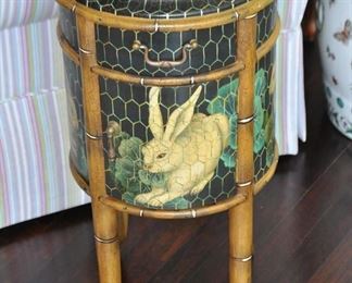 Jeanne Reeds, Ltd. Bunny and Bamboo Side Table with Drawer and Storage Cabinet.  H26" x D13"