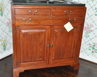 Up Close View of the Bob Timberlake Collection by Lexington Furniture 3-Drawer Cabinet and 2 Doors that open to Additional Drawers and Shelves for Storage.  W44" x H46" x D23"