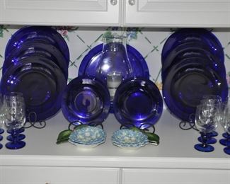 Great Selection of Cobalt Blue Dinnerware and Glassware Available