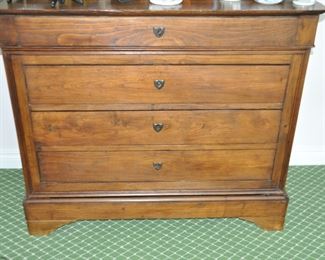 Rare Antique French 19th C. Linen Chest/Dresser  W46" x H36" X D29"