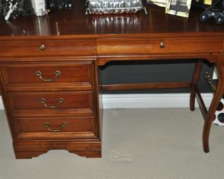 Lexington 5-Drawer Cherry Desk, W44.5", H30" x D19"
