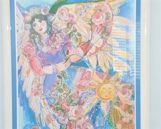 Signed by Michigan Artist Sue Bolt, "Margurite"  Framed and Double-Matted Lithograph, 1993", 220/300.  30" x 39" 