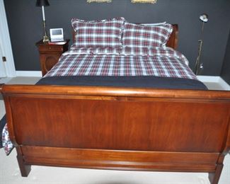 Lexington Queen-Size Sleigh Bed Shown With a Ralph Lauren Duvet and Pillow Shams. There is a Queen-Size Mattress and Box Spring also Available!