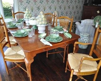 Large Bob Timberlake Collection by Lexington Furniture Dining Table with Single Drawers at Each End.  W44" x L76" with Three 24" Leaves.