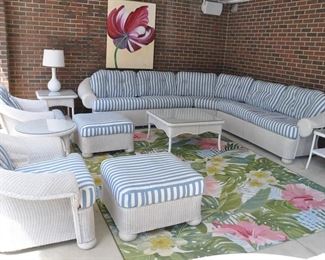 Fabulous White Wicker Outdoor Furniture by Lloyd Flanders!