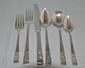 Vintage Community "Coronation" Four Piece Place Setting for 12.  Also Included are 9 Round Soup Spoons and 11 Oval Spoons.