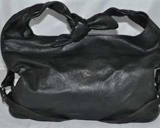 Authentic Burberry Black Leather Shoulder Bag