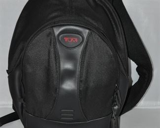Like New Tumi Black Nylon and Leather Back-Pack, H16" x W12" x D7.5"