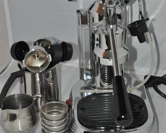 Amazing La Pavoni Professional Espresso Machine Chrome and Black, Made in Italy.  Model No. EUROPICCOLA, EPC-8