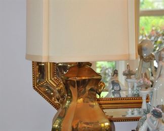 Close-Up View of the Vintage Mabro Brass Table Lamp