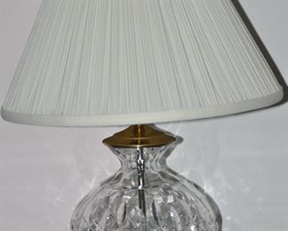 Vintage Waterford, made in Ireland, Cut Crystal Lamp on Brass Asian Style Base, 24'