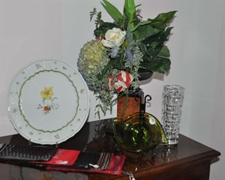 Beautiful Silk Pocket Scarves by Hermes, YSL and Dior, shown with Custom-Made 24" Floral Display and more!