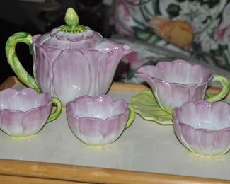Lovely Vietri 7-Pc. Pink Flower Tea Set, Made in Italy