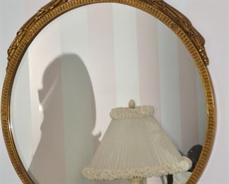 Vintage LaBarge Gold Gilt Mirror with Finial, ..................................................................................................31.5" x 39"