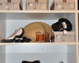 Helen Kaminski Raffia Hat with Black Grosgrain Band and more Bruno Magli Shoes, Size 6.5