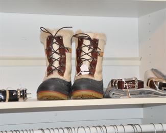 Labrador Tie-Up Winter Boots, Size 7  Shown with a Variety of Brighton Belts