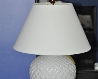 Ralph Lauren White Ceramic Pineapple Table Lamp, 26"