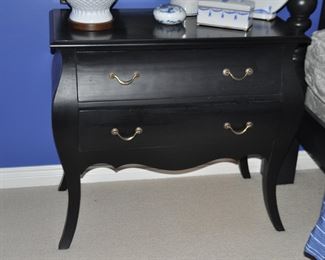 Waverly Black Bombay Style, 2 Drawer Chest, W37" x H34" x D19"