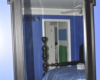 Waverly Black Wall Mirror with Beveled Glass, 24" x 41"