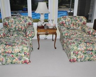 Another Cozy Sitting Area with a Pair of Henredon Club Chairs and Ottomans 