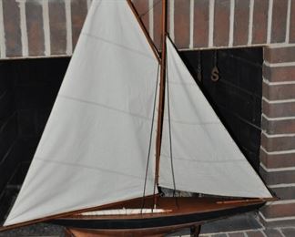 Fantastic Large Hand-Crafted Sailboat, H39" x H40" x D6.5"