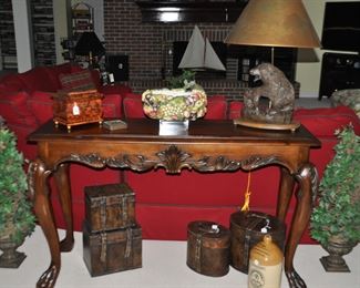 Carved Mahogany Library Table, shown with Wonderful Home Decor!