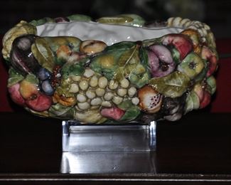 Beautiful Ceramic Fruit Bowl, Made in Italy!  W13.5" x H6" x D12"